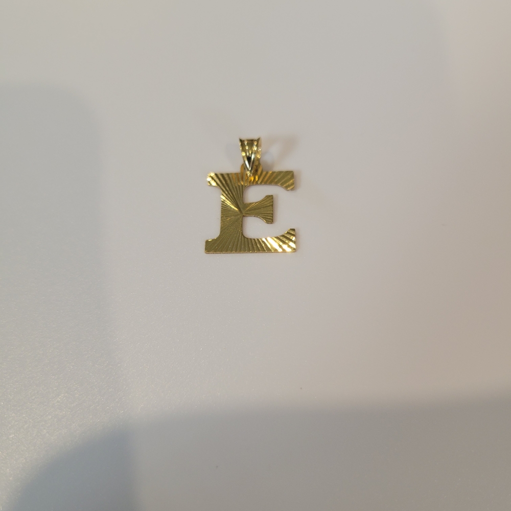 Gold Letter E Pendant Necklace Charm